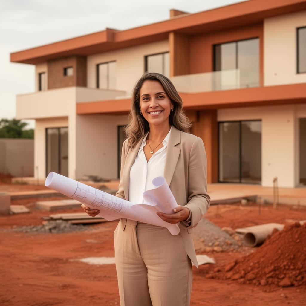 Camila Falarara Lemos, arquiteta e responsável técnica da SVO Construtora, em obra de casa em São José do Rio Preto